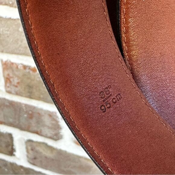 Coach | burgundy brown leather 1” wide belt size 36” - Picture 3 of 5